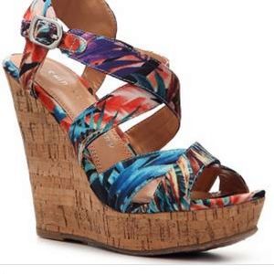 Chinese Laundry wedge cork tropical sandals